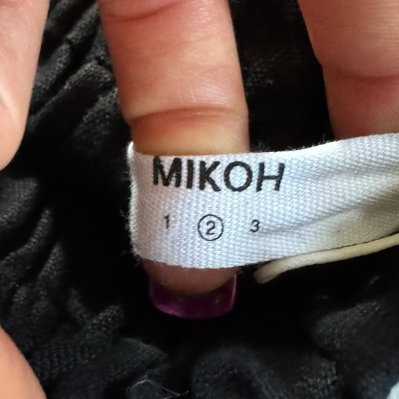 Mikoh black linen maxi skirt pull on elastic waist side slits 2 medium new - Picture 2 of 15